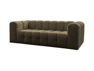 Canapé droit miloe 3 places fixe avec accoudoirs en tissu - vert kaki