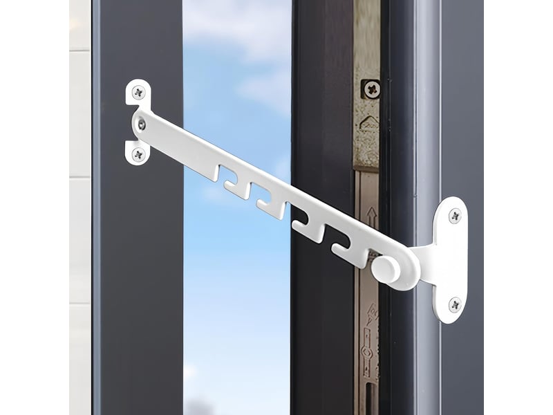  Entrebâilleur de fenêtre à battant, entrebailleur fenetre limiteur ouverture fenetre avec vis 16.5cm 2pcs  - Conforama D