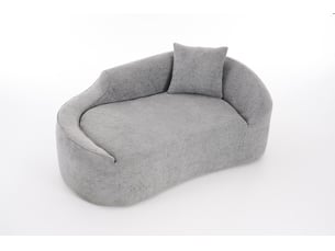 Méridienne convertible 155x96x65 cm gris clair