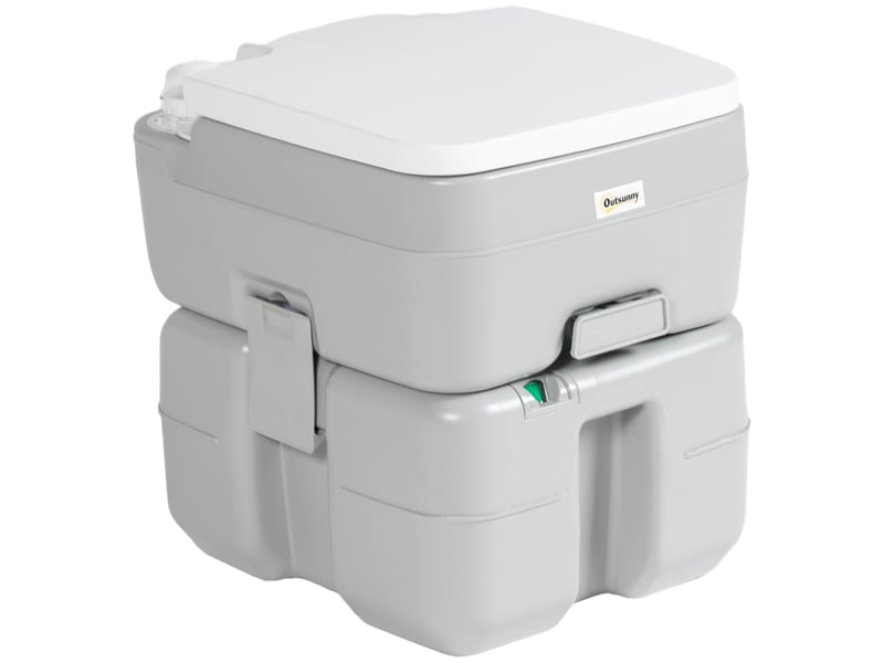  Toilettes portables 20 l, indicateur niveau, max 150 kg, campingvoyagespersonnes âgéescaravanes, 33x40x43 cm, gris.  - Conforama A