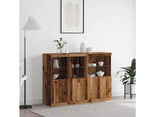 Buffet - bahut - meuble de rangement led bois ancien 142,5 x 37 x 100 cm bois d'ingénierie
