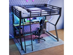 Lit mezzanine 90x200 cm <strong>STILVORA</strong> <strong></strong> coloris noir