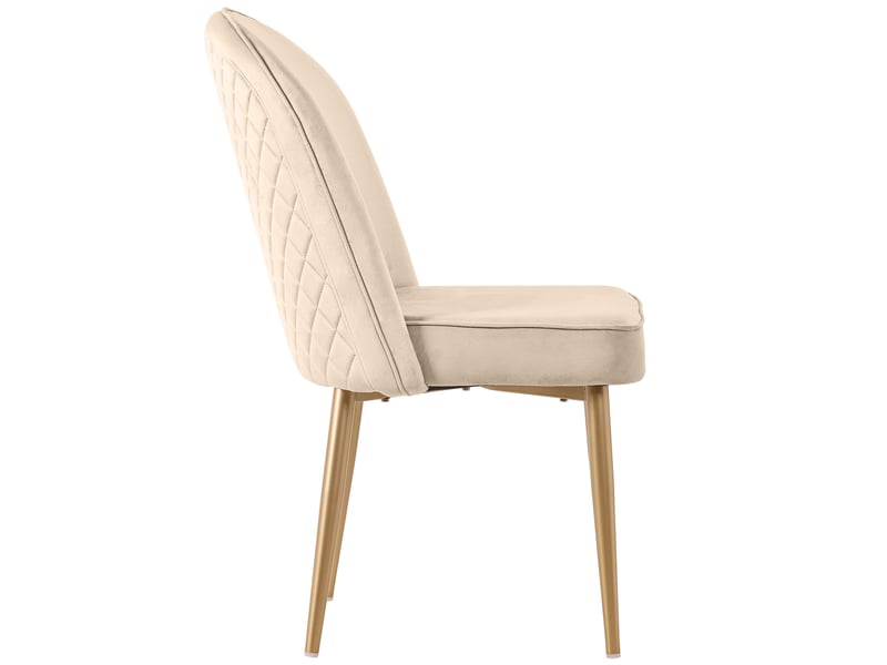  Lot de 6 chaises de salle à manger en velours beige, pieds en métal doré N620P193173W-6 - Conforama B