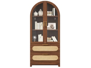 Vitrine coloris bois foncé  HAVRYA  - 80 cmx175 cm