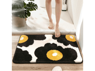 Tapis de bain antidérapant et lavable en machine - doux et lavable - tapis de bain absorbant l'eau - pour douche et salle de bain - 50 x 80 cm