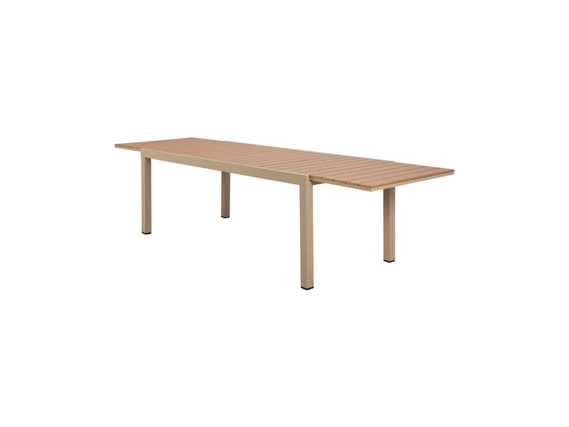  Table en aluminium extensible 200-300 cm plateau bois creme  - Conforama D