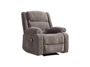 Fauteuil inclinable électrique multifonctionnel 96x96x101cm - avec assistance au maintien en hauteur - massage par vibrations - chenille - gris