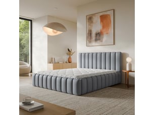 Lit coffre 160x200 cm <strong>MASSENO</strong> <strong></strong> coloris gris