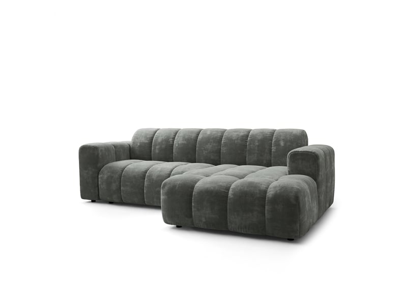 Canapé d'angle tisi, tissu chenille gris  - Conforama A