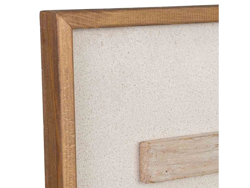  Tableau artisanal en bois recyclé relief beige et blanc 62x4x82 cm h  - Conforama E