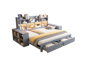 Lit extensible 90x200 cm MAISENTIEL   coloris gris
