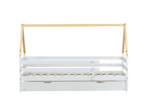 Lit cabane 90x200 cm BEAUNIV coloris blanc