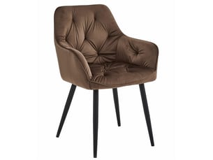 Chaise - leobert - jork - velours marronpieds noirs