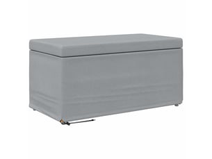 Tabouret bas, ottoman gris clair 81x41x40 cm tissu et bois stratifié