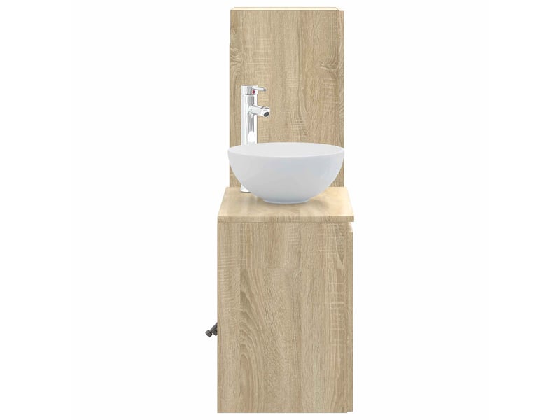  Ensemble de mobilier de salle de bain 2 pcs chêne sonoma shl7712  - Conforama D