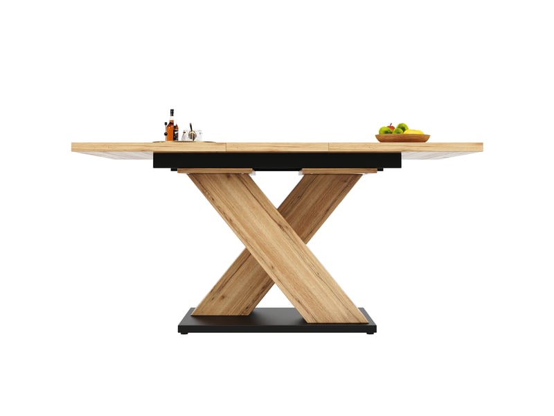  Table extensible 6 à 8 personnes avec rallonge pour salle à manger en mdf 119-158,5×80×75 cm bois naturel  - Conforama A