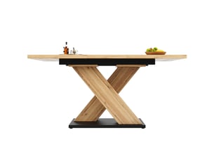 Table extensible 6 à 8 personnes avec rallonge pour salle à manger en mdf 119-158,5×80×75 cm bois naturel