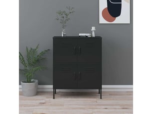 Armoire de rangement, rangement bureau noir 80x35x101,5 cm acier shl4349