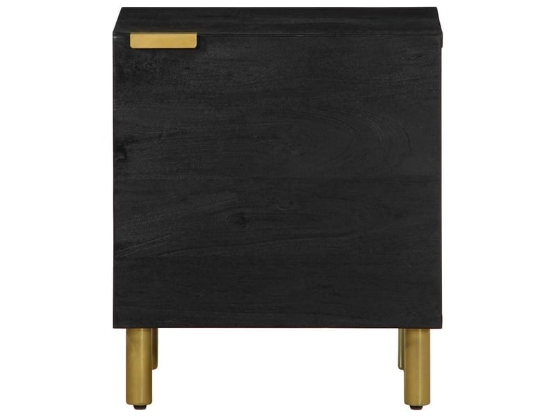  Table de chevet - cabinet de chevet - table de nuit noir 40x33x46 cm bois de manguier solide  - Conforama B