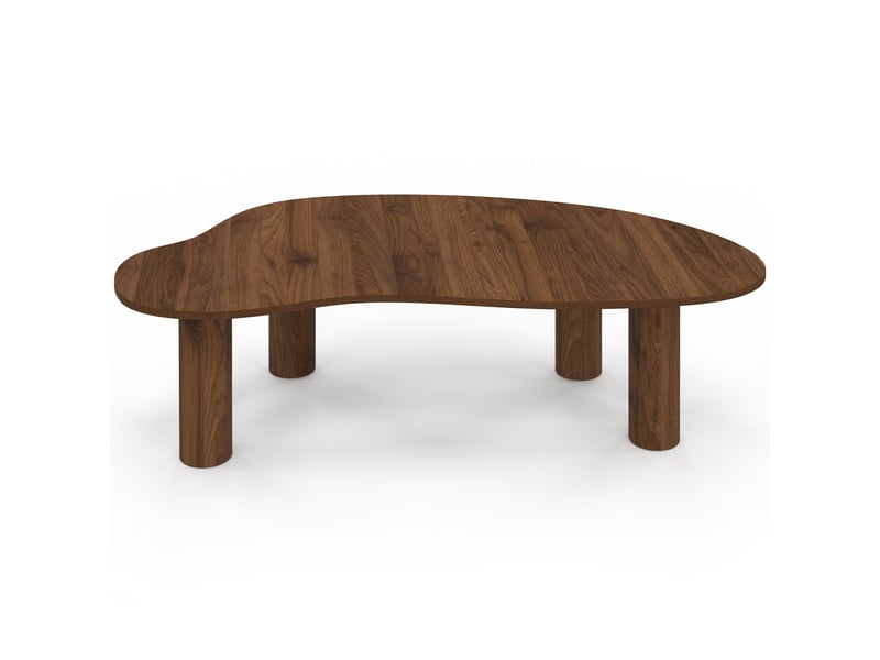  Table basse organique 140 cm bois effet noyer  - Conforama D