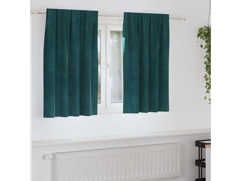  Lot de 2 rideaux, rideaux de fenêtre vert foncé 140 x 140 cm velours cf44120  - Conforama B