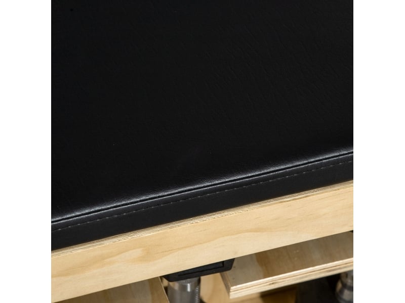 Banc de musculation réglable 110x35x107 cm avec rangement et bandes de résistance bois naturel - Conforama B