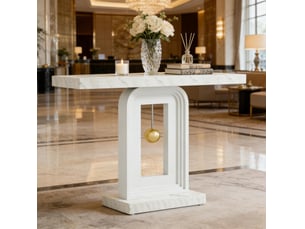 Table console étroite 100 x 30 x 82 cm blanche en mdf, pour entrée, salon et présentation de plantes