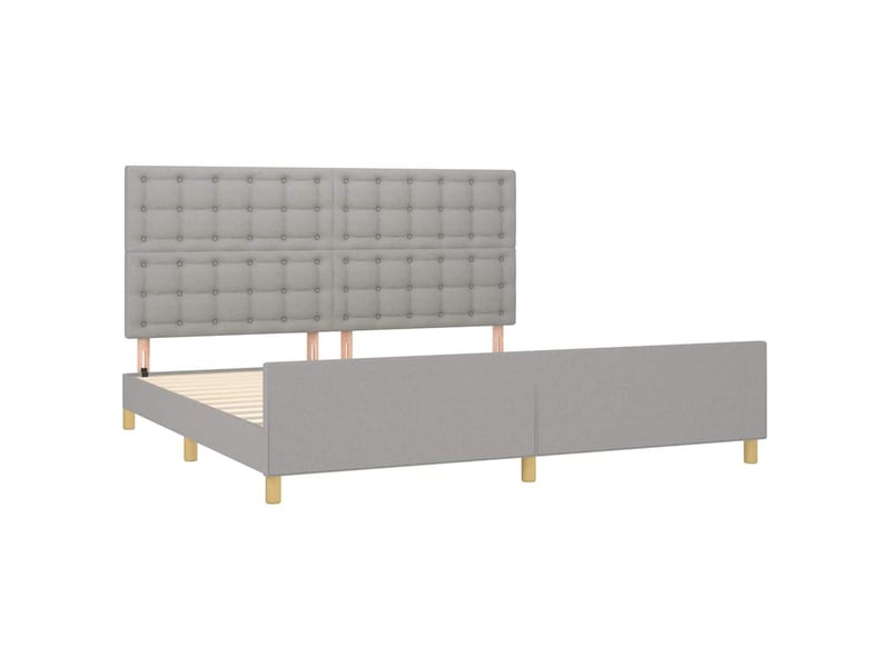  Lit double- lit adulte -  cadre de lit sans matelas gris clair 200x200 cm tissu  - Conforama C