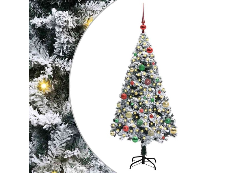  Sapin de noël artificiel, arbre de noël blanc 150 cm pvc, acier et plastique shl6541  - Conforama A