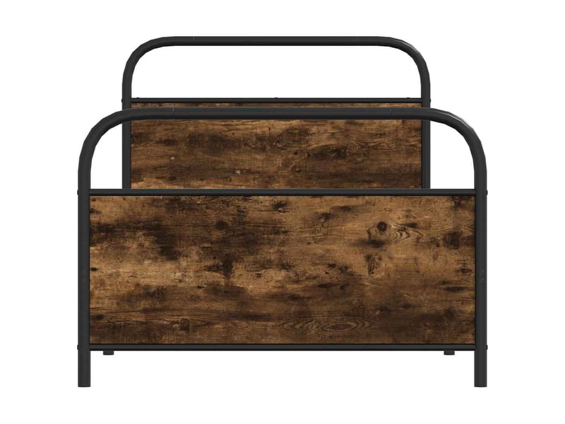  Lit simple- lit adulte -  cadre de lit sans matelas 100x200 cm chêne fumé bois ingénierie  - Conforama D