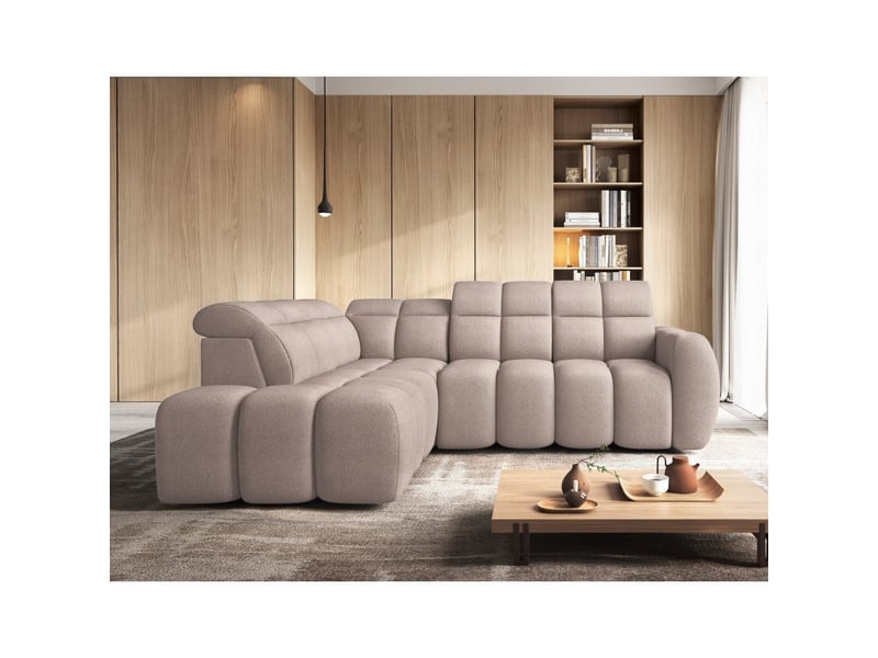  Canapé d'angle électrique ronda 4 places marron clair – angle gauche  - Conforama D