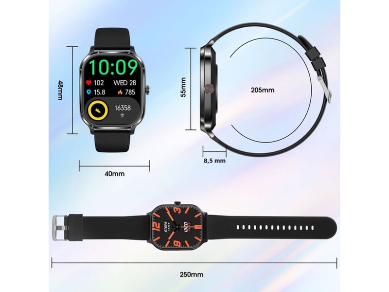  Montre connectee fitness unisexe hd 2.02 bluetooth capteur cardiaque autonomie 15 jours 189790_AADLJ43017_6_DROPFR - Conforama B