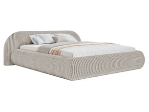 Lit avec rangement 200x200 cm <strong>SELSEY</strong>  <strong>Shels Low</strong> coloris blanc