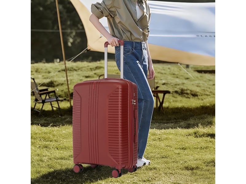 Lot de 3 valises rigides,202428 pouces,avec serrure,polypropylène,rouge  - Conforama B