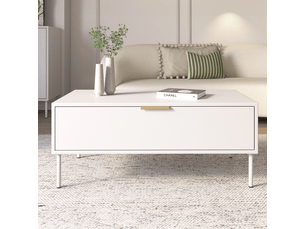 Selsey vena – table basse avec tiroir, blanc, 100x50 cm