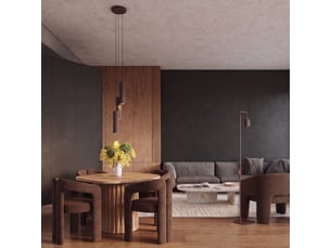 Suspension rayo 1 brune aluminium moderne 118x8x8cm