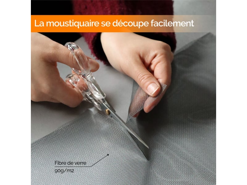  Moustiquaire découpable, ajustable pour porte ou fenêtre - 120 x 250 cm - gris  - Conforama C