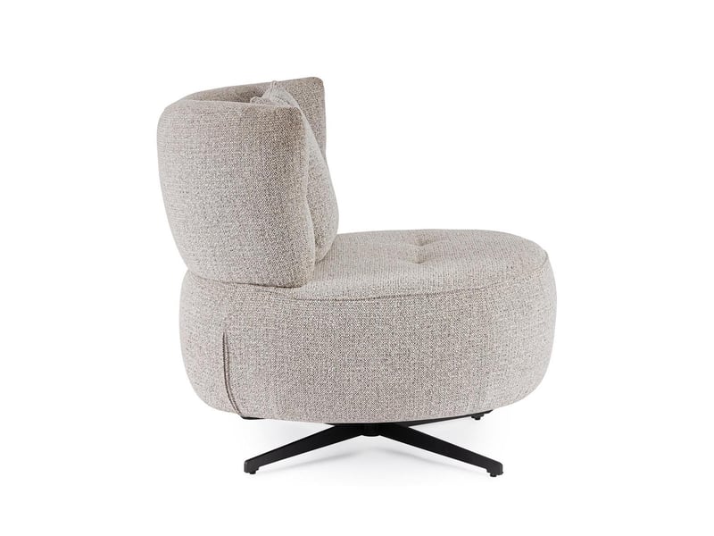  Fauteuil de salon effet effet chenille design moderne bizzotto gonnie - gris  - Conforama D