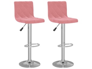 Lot de 2 tabouret de bar, chaise de bar rose velours shl39497