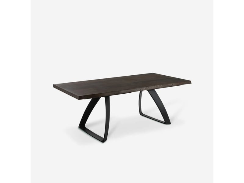  Table extensible en chêne plaqué 200300x100 timber - marron foncé  - Conforama A