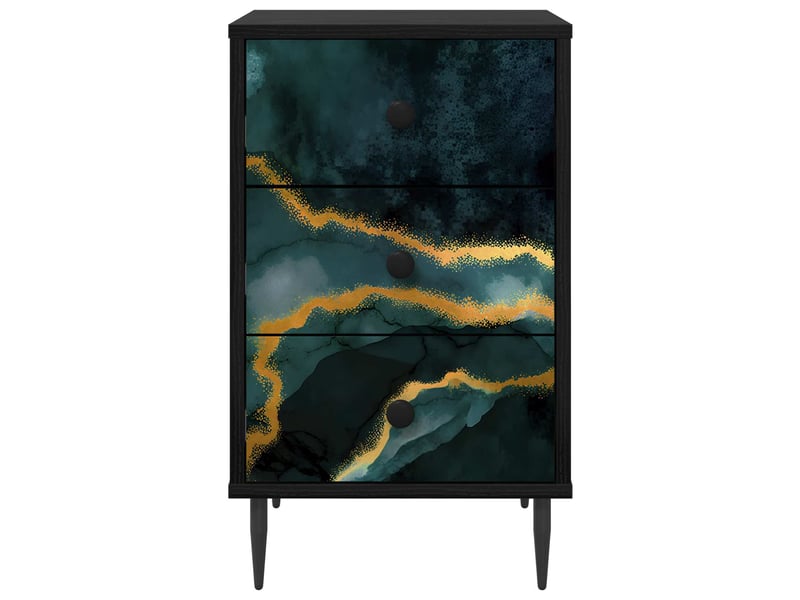  Table de chevet - cabinet de chevet - table de nuit wijhe chêne noir 36 x 33 x 61 cm  - Conforama D