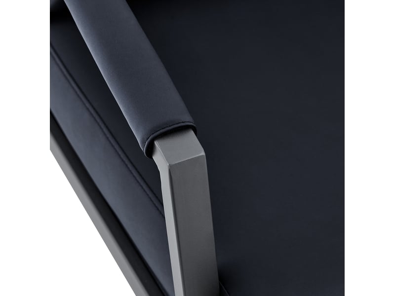  Fauteuil de lecture 67 x 67 x 80 cm – noir – simili cuir rembourré, cadre métallique industriel robuste  - Conforama E