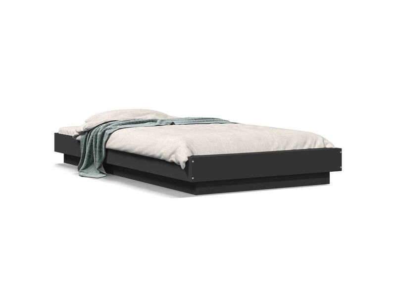  Lit simple- lit adulte -  cadre de lit sans matelas noir 90x200 cm  - Conforama A