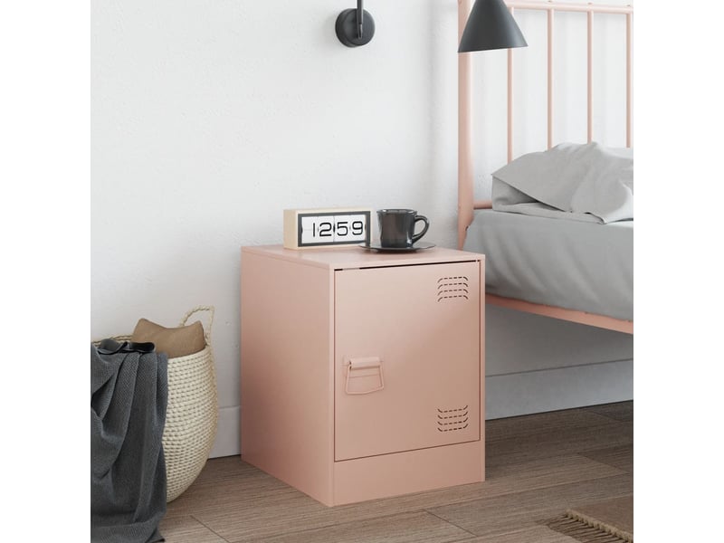  Table de chevet - cabinet de chevet - table de nuit rose 34,5x39x44 cm acier  - Conforama B