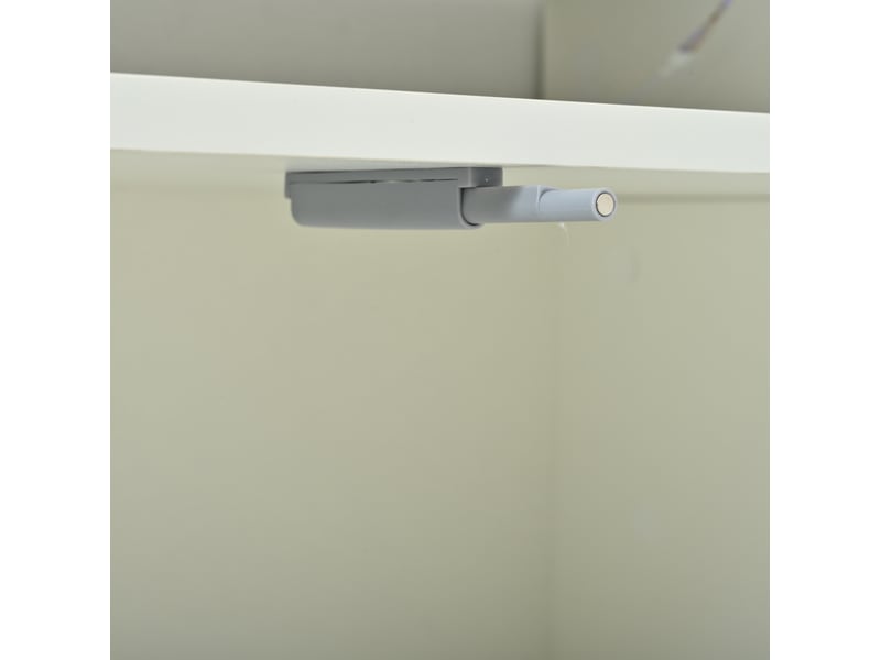  Ensemble meuble tv mural led 3 pièces 180 cm avec vitrine et étagère, design modulaire mdf blanc brillant  - Conforama R