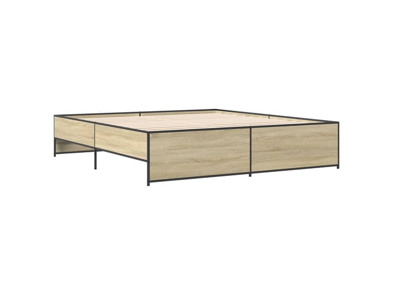  Lit double- lit adulte -  cadre de lit sans matelas chêne sonoma 180x200 cm  - Conforama B