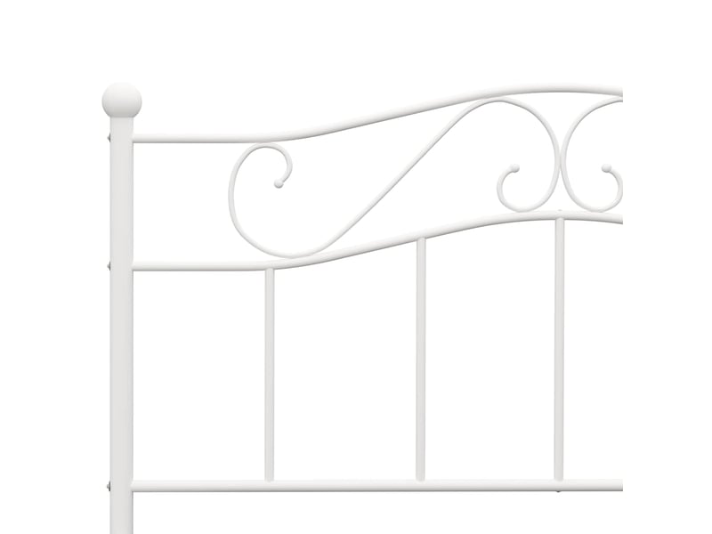  Lit double- lit adulte -  cadre de lit sans matelas et tête de lit blanc métal 160x200 cm  - Conforama D