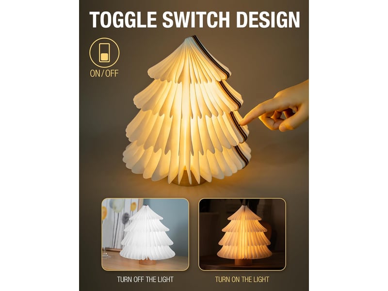  Lampe de sapin de noël, décorations de noël avec lumières led bois  - Conforama C