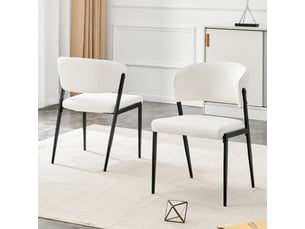 Chaises de salle à manger modernes – set de 2 chaises, piètement métal, sièges et dossier rembourrés, stabilité garantie