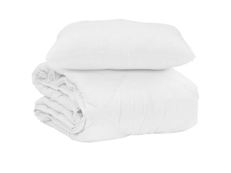  Duvet d'été simple avec oreiller 2 pcs - couette blanc microfibre  - Conforama A